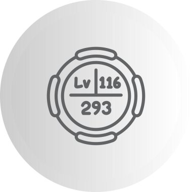 Livermorium sembolü, periyodik tablonun kimyasal elementi, vektör simgesi