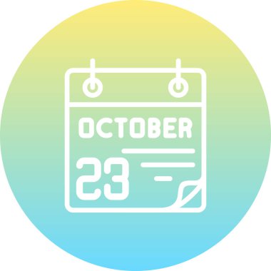 23 Ekim takvim simgesi, vektör illüstrasyonu                