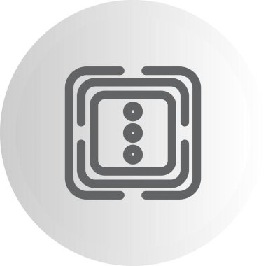 Kare içinde üç noktadan oluşan basit gri simge