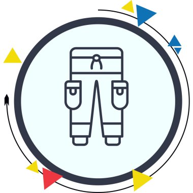 Pantolon ikonu. Dairesel tasarımda pantolonun çizimi.