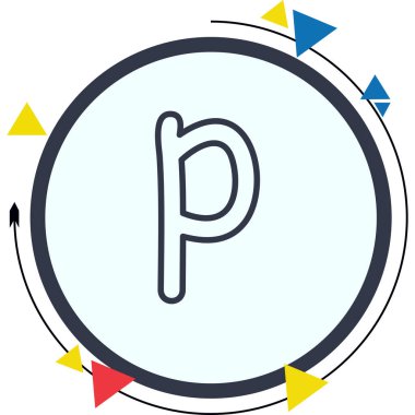 Küçük Harf P Stili Temiz Ürün Tasarımı Nesnesi