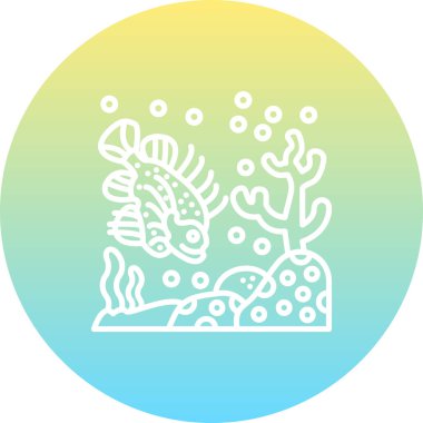 Aslan Balığı simgesi vektör çizimi