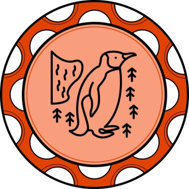 Penguen simgesi vektör çizimi tasarımı