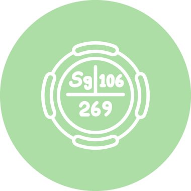 Seaborgium sembolü, periyodik tablonun kimyasal elementi, vektör simgesi