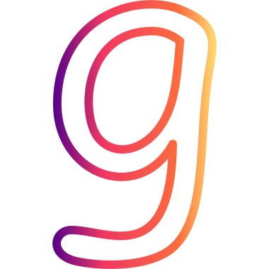 Küçük Harf G web simgesi vektör illüstrasyonu