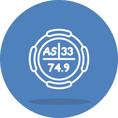 Arsenik sembolü, periyodik tablonun kimyasal elementi, vektör simgesi