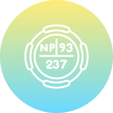 Neptünyum sembolü, periyodik tablonun kimyasal elementi, vektör simgesi