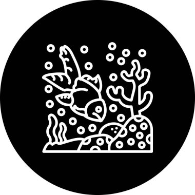 Basit bir çizim, suda yüzen tek bir Japon balığını resmediyor.