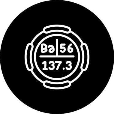 Baryum sembolü, periyodik tablonun kimyasal elementi, vektör simgesi