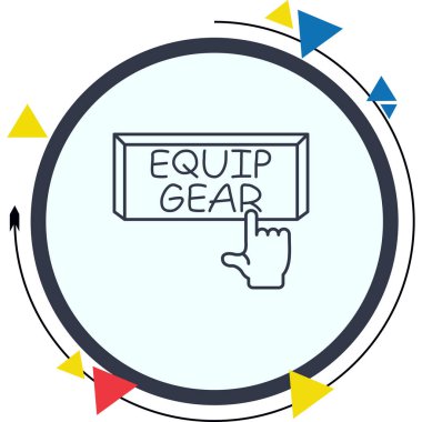 Equip Gear Web simgesi vektör illüstrasyonuName