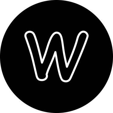 Small Letter W Refined Elegant Vector Art Object
