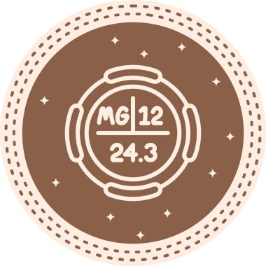 Magnezyum sembolü, periyodik tablonun kimyasal elementi, vektör simgesi