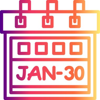 Yükseklik: Ocak takvim simgesi, vektör illüstrasyonu               