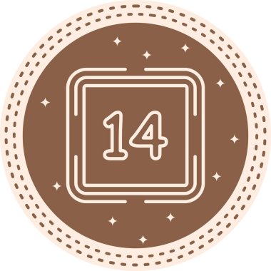 Counting Fourteen Premium Minimal Flat Vector Illustration