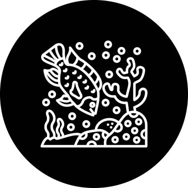 Tilapia web simgesi, vektör illüstrasyonu