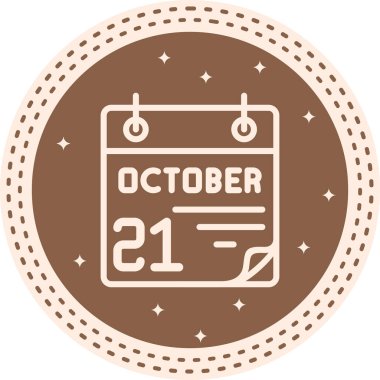 21 Ekim takvim simgesi, vektör illüstrasyonu                