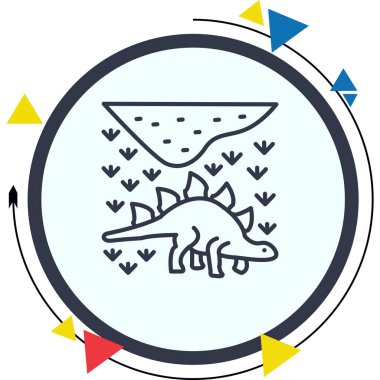 Stegosaurus simgesi vektör çizimi