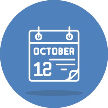 12 Ekim takvim simgesi, vektör illüstrasyonu                