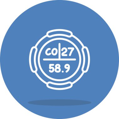 Kobalt sembolü, periyodik tablonun kimyasal elementi, vektör simgesi