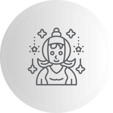 Çizgi film kızı şapkalı ve gülümsüyor.