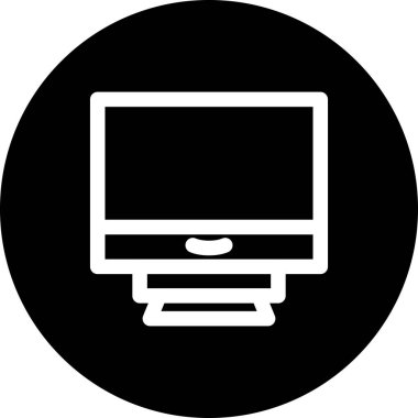 Siyah arkaplanda basit bilgisayar izleme simgesi