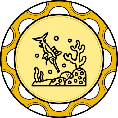 Yelken Balığı ikon vektör çizimi