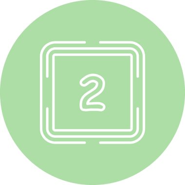 Tek sayılı iki oturuş merkezli eşmerkezli kare çerçeveler içinde yuvarlak köşeler ve ince doğrusal aksanlar.