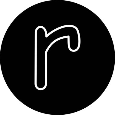 Küçük Harf R web simgesi vektör illüstrasyonu