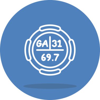 Galyum sembolü, periyodik tablonun kimyasal elementi, vektör simgesi