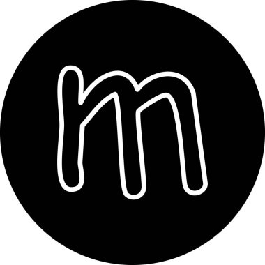 Küçük Harf M web simgesi vektör illüstrasyonu