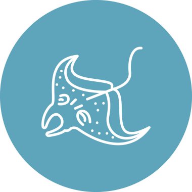 Manta Ray web simgesi vektör illüstrasyonu