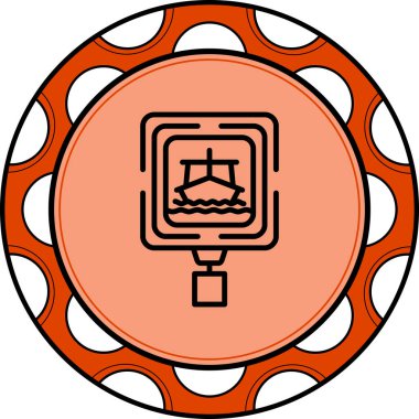 Ferry web simgesi vektör illüstrasyonu