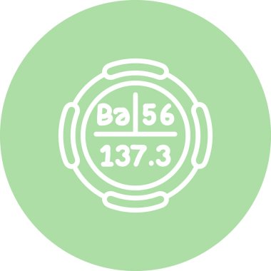 Baryum sembolü, periyodik tablonun kimyasal elementi, vektör simgesi