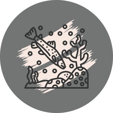 Trout ikon vektör çizimi tasarımı