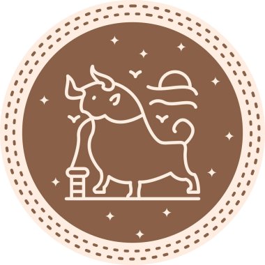 Bizon simgesi vektör çizimi