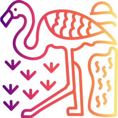 Büyük Flamingo basit vektör simgesi     