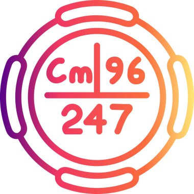 Curium sembolü, periyodik tablonun kimyasal elementi, vektör simgesi