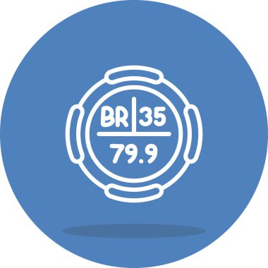 Bromine sembolü, periyodik tablonun kimyasal elementi, vektör simgesi