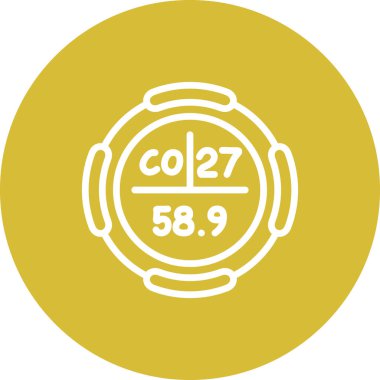 Kobalt sembolü, periyodik tablonun kimyasal elementi, vektör simgesi