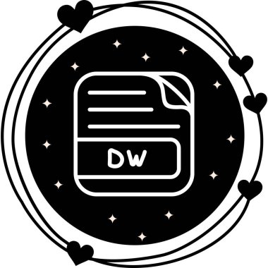 DW Dosya Zarif Profesyonel Düz Grafik Sembolü
