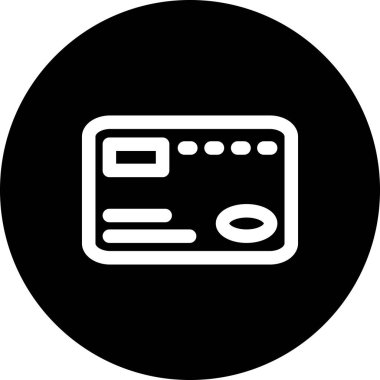 Kredi Kartı Çizgisi Simgesi Basit Görüntü Beyaz Arkaplanda İzole Edildi