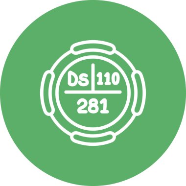 Darmstadtium sembolü, periyodik tablonun kimyasal elementi, vektör simgesi