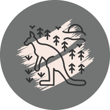 Kanguru Web simgesi vektör illüstrasyonu