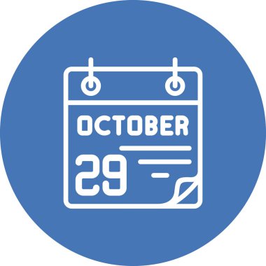 29 Ekim takvim simgesi, vektör illüstrasyonu                