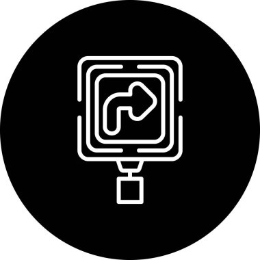 Öndeki Eğri Web simgesi vektör resimlemesi