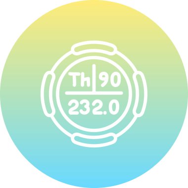 Toryum sembolü, periyodik tablonun kimyasal elementi, vektör simgesi