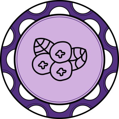 Üç yabanmersini içeren mor dairesel tasarım