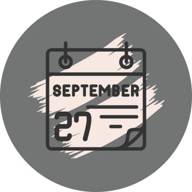 27 Eylül takvim simgesi, vektör illüstrasyonu          