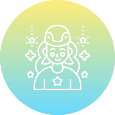 Yıldızlı şapka takan gülümseyen kız.