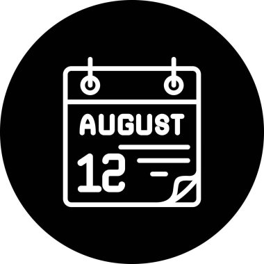 12 Ağustos Zarif Dijital Tasarım Sembolü